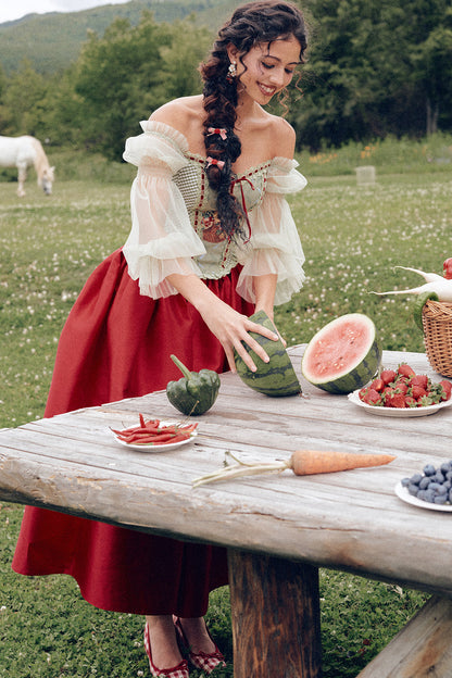 Berry Basket Floral Bra And Short Dress Set-Up