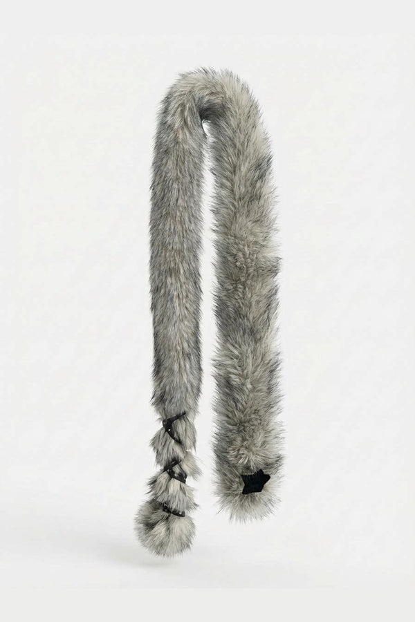 Star Belt Faux Fur Scarf