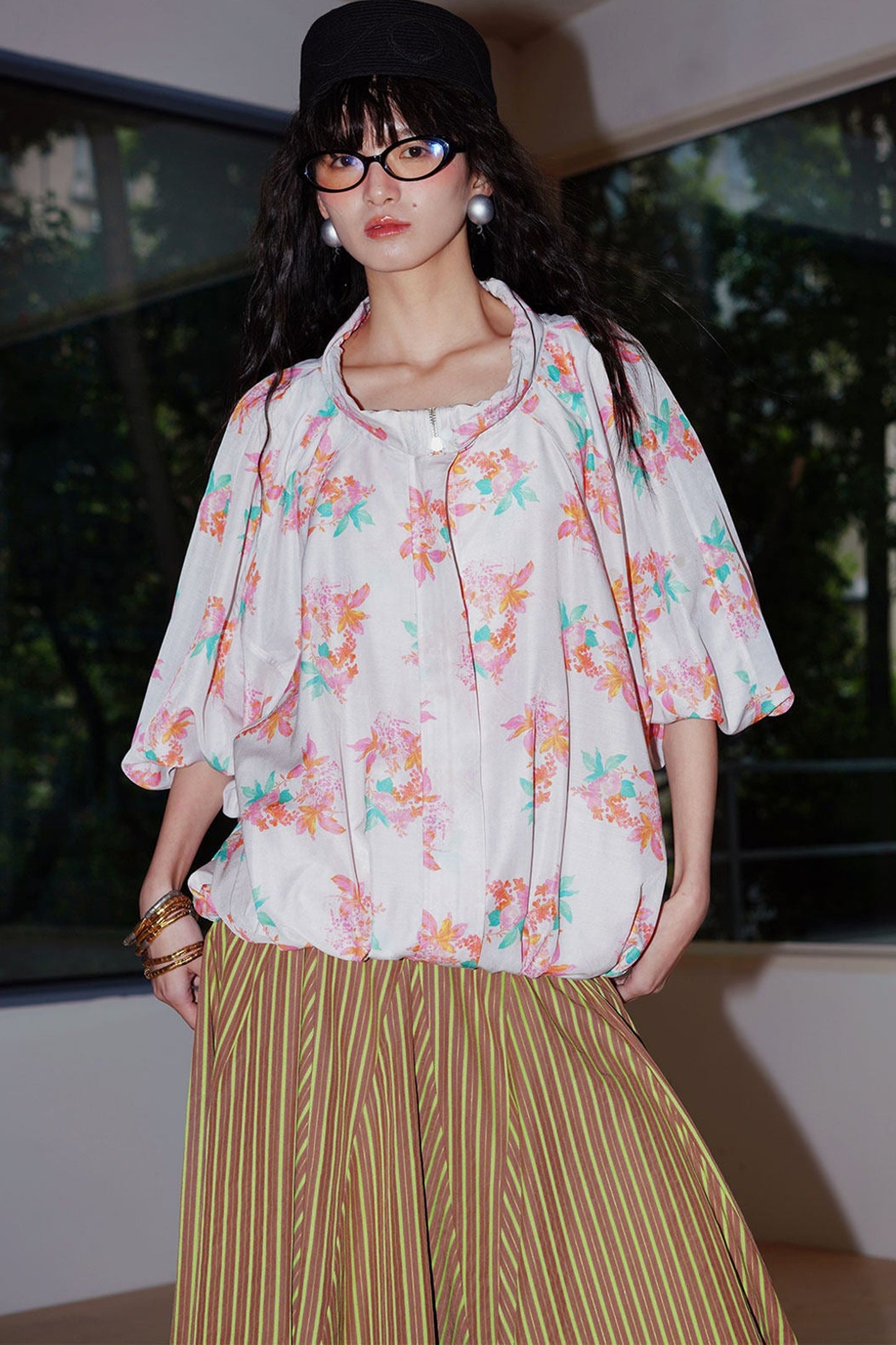 Semi-Sheer Printed Sun Top