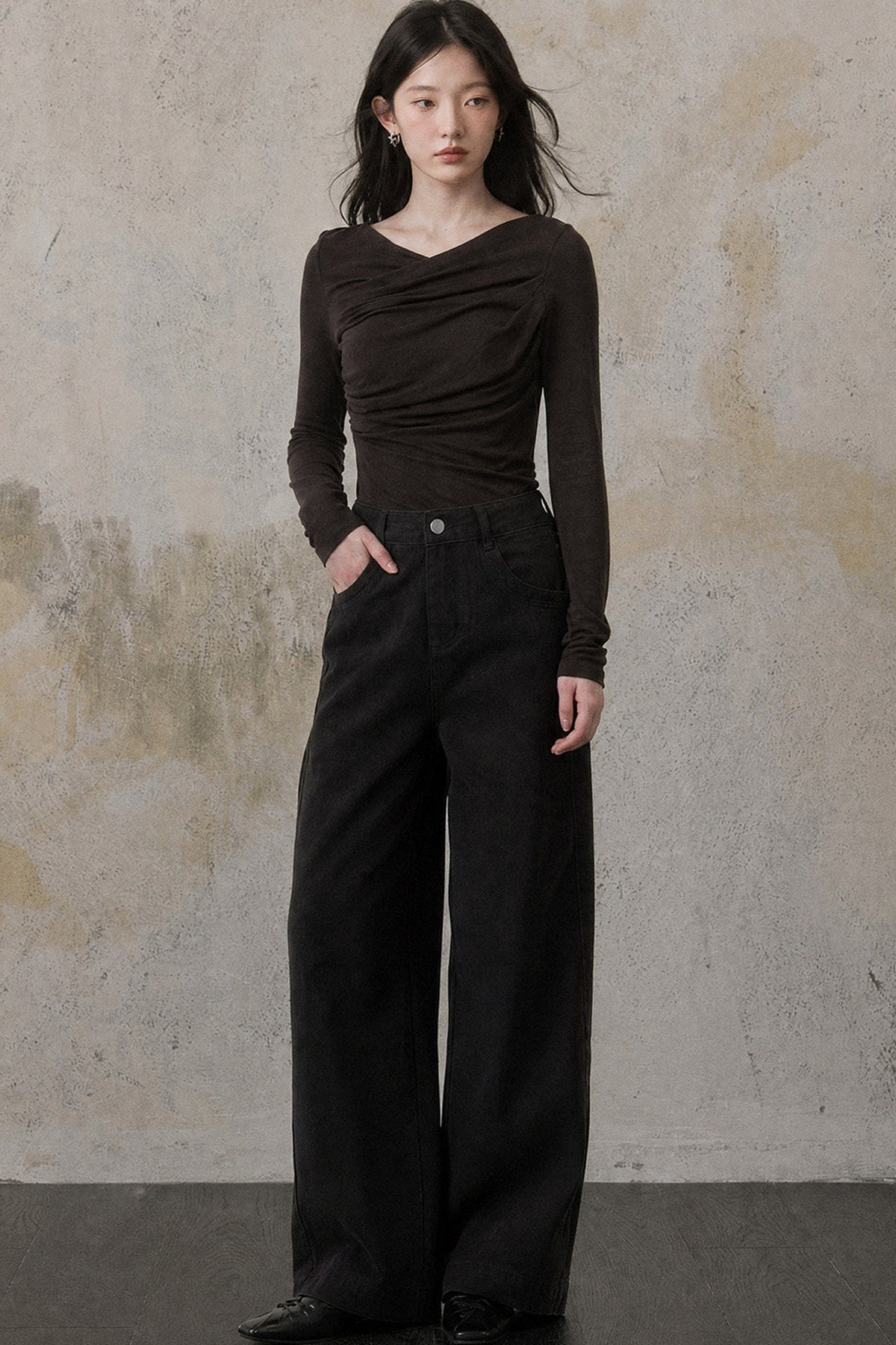 Chestnut Brown Straight Pants