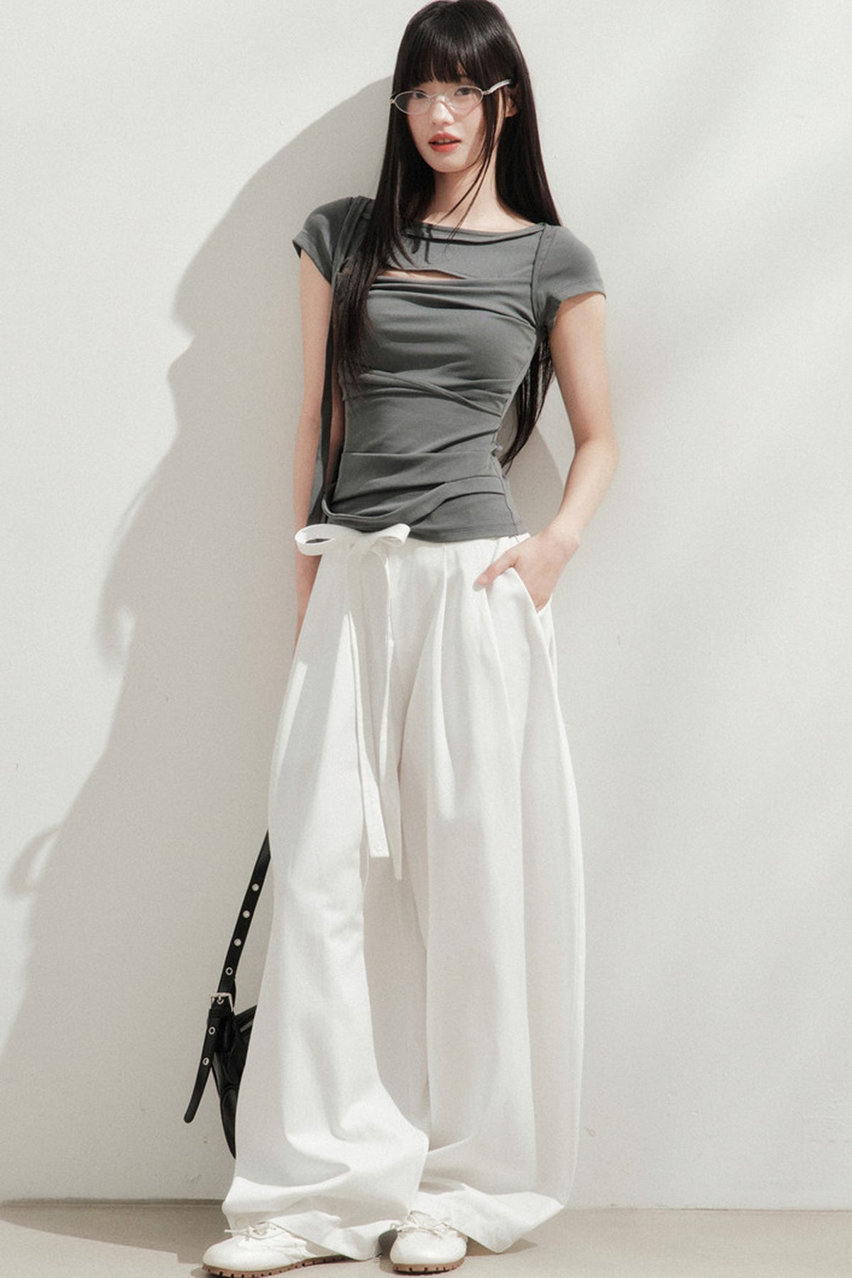 High-Waisted Tencel Wide-Leg Pants