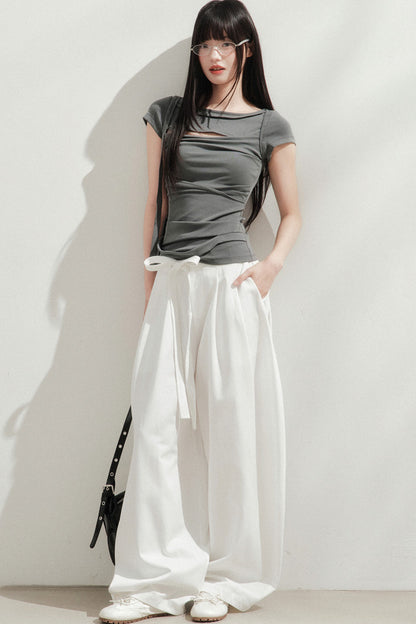 High-Waisted Tencel Wide-Leg Pants