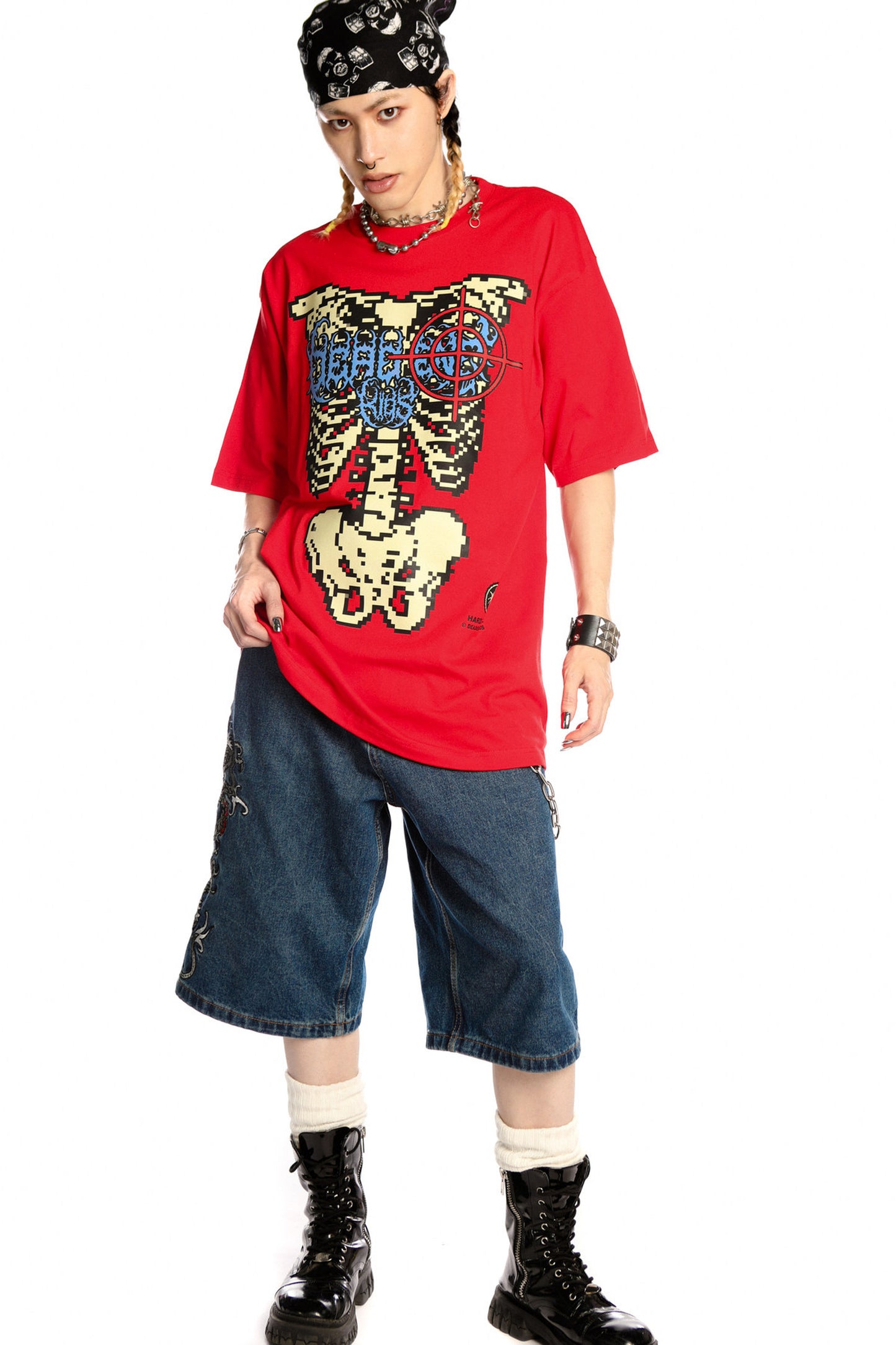 Skeleton Rock Hip-Hop Loose Blouse