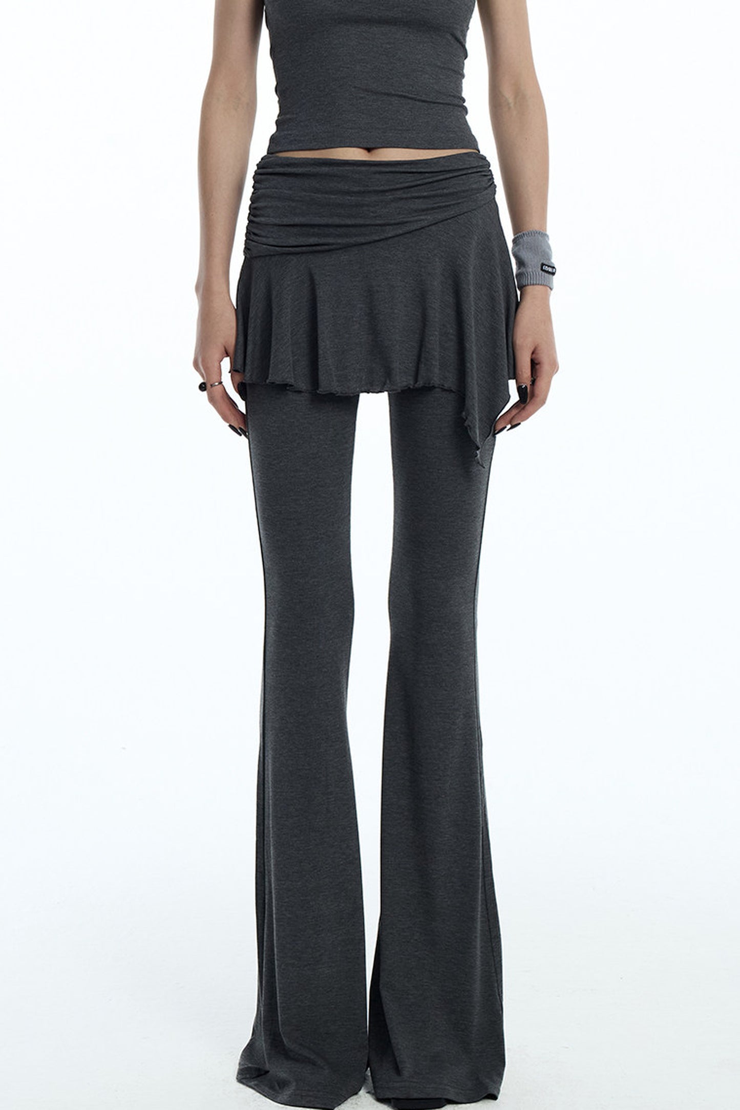 Faux Two-Piece Lyocell Flared Pants Set-Up