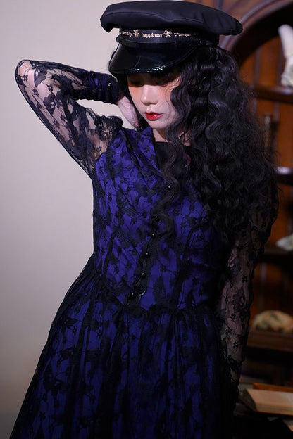 Letter Embroidery Navy Cap
