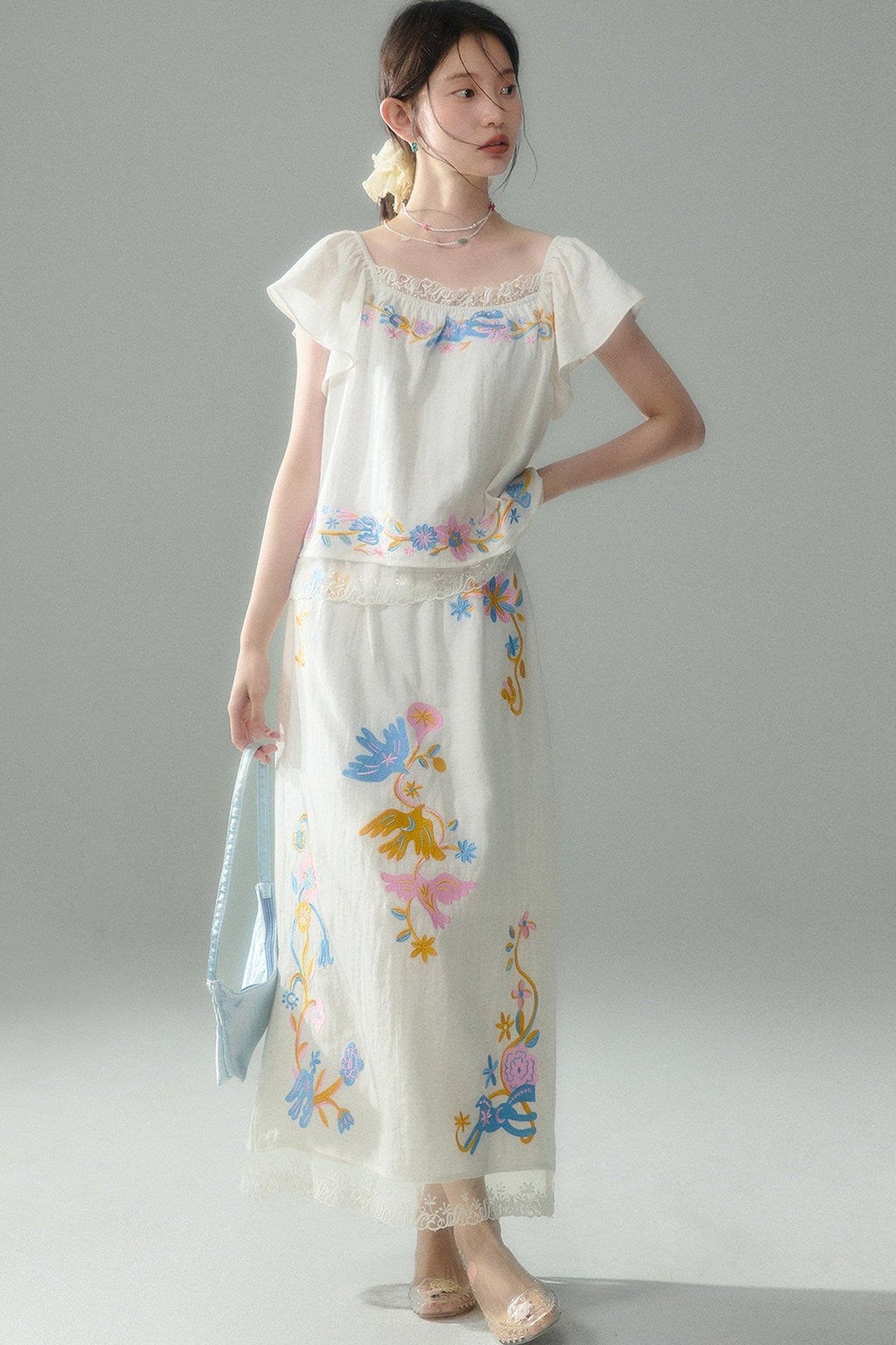 Pony Embroidery Cotton Linen Set-Up
