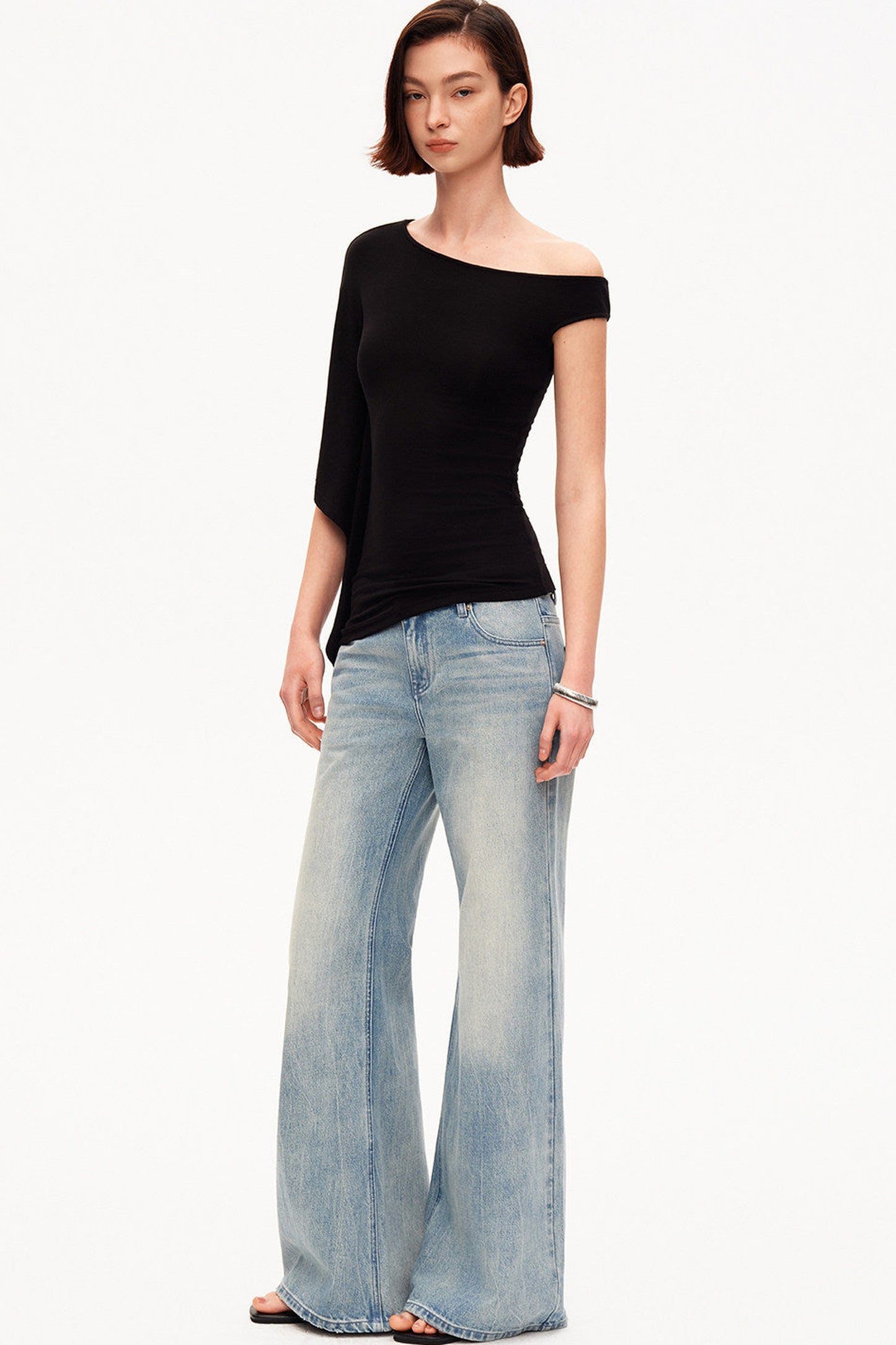 Tencel Asymmetric One-Shoulder Top