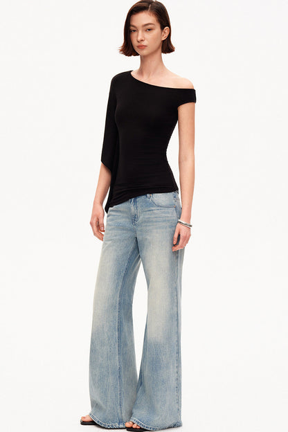 Tencel Asymmetric One-Shoulder Top