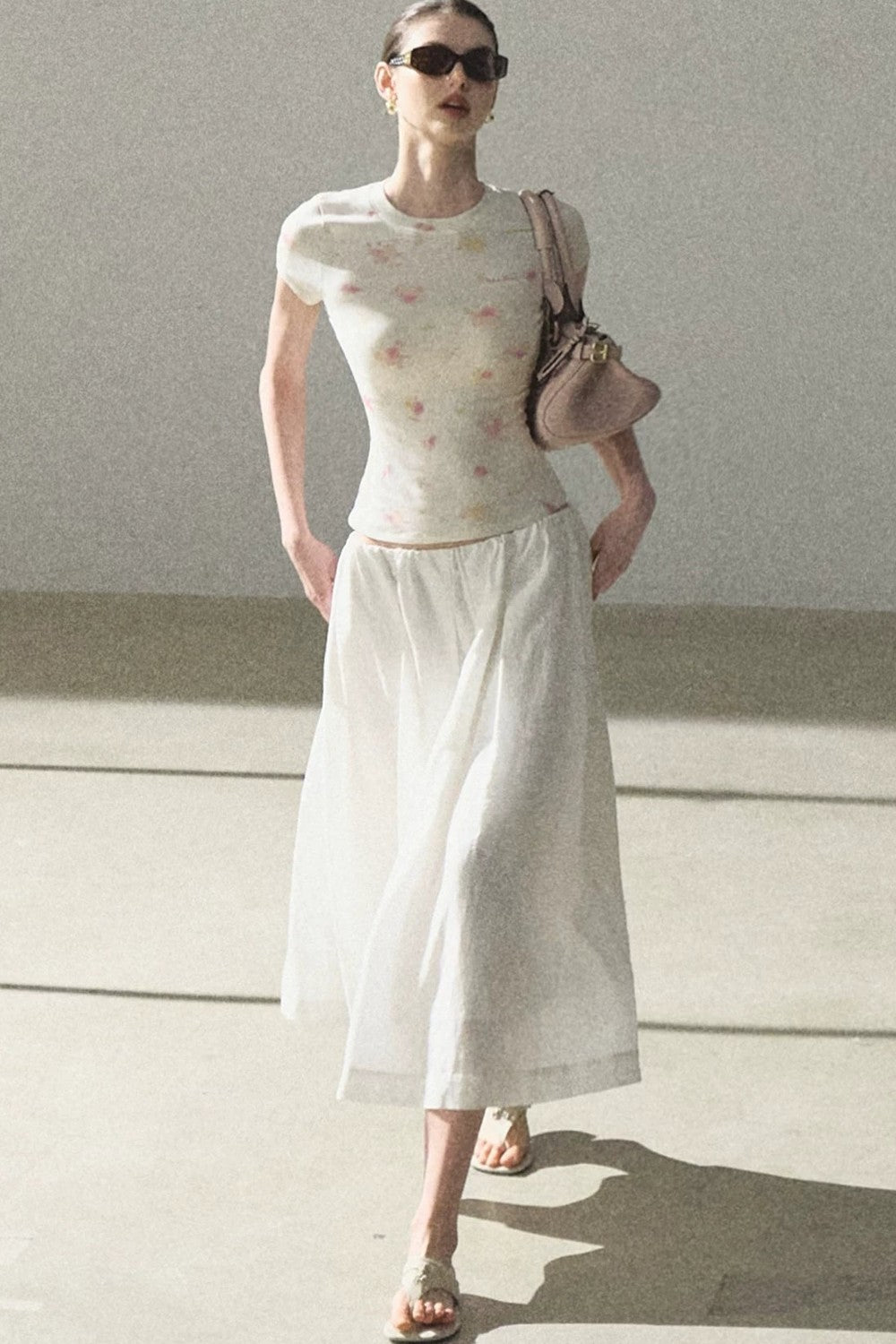 Lyocell Linen Texture A-Line Skirt