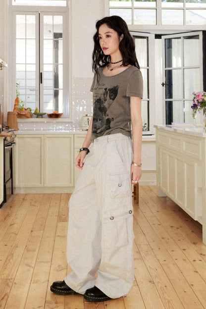 Washed Cotton Workwear Pants
