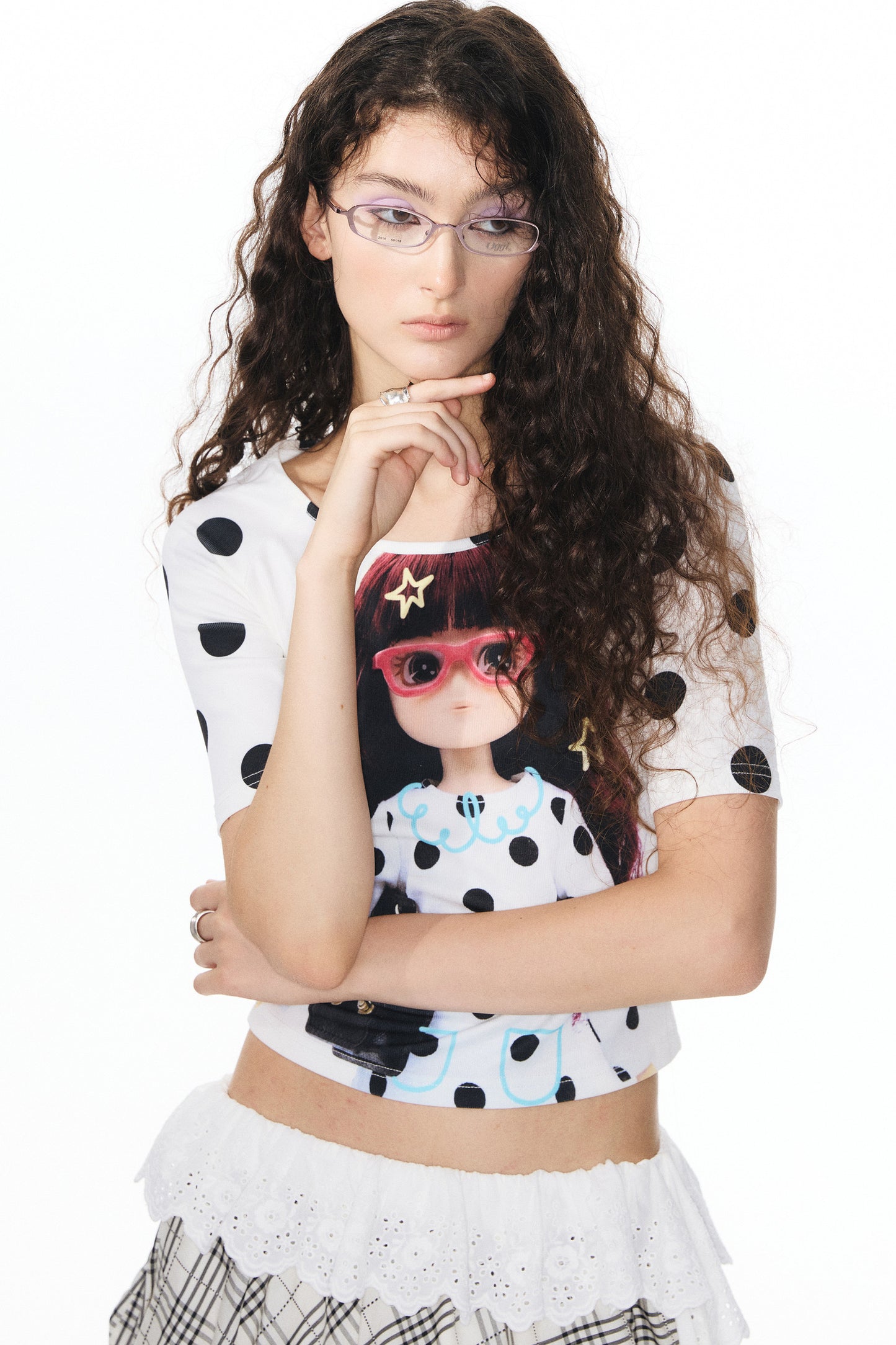 Printed Knit Raglan Top