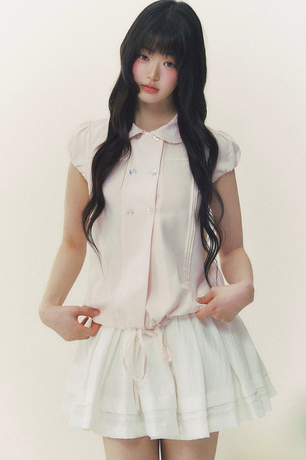 Retro Slimming Short Sleeve Blouse