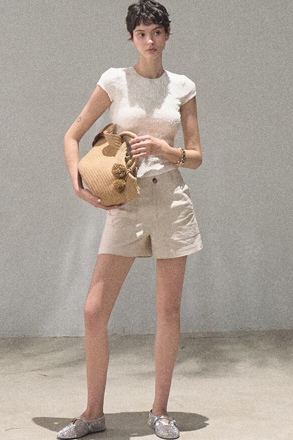 Lace Splice Short Sleeve Top