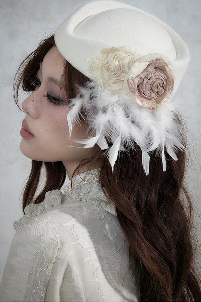 Baroque Lace Wool Beret