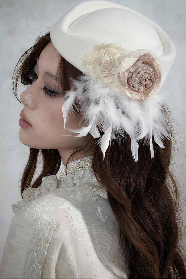 Baroque Lace Wool Beret