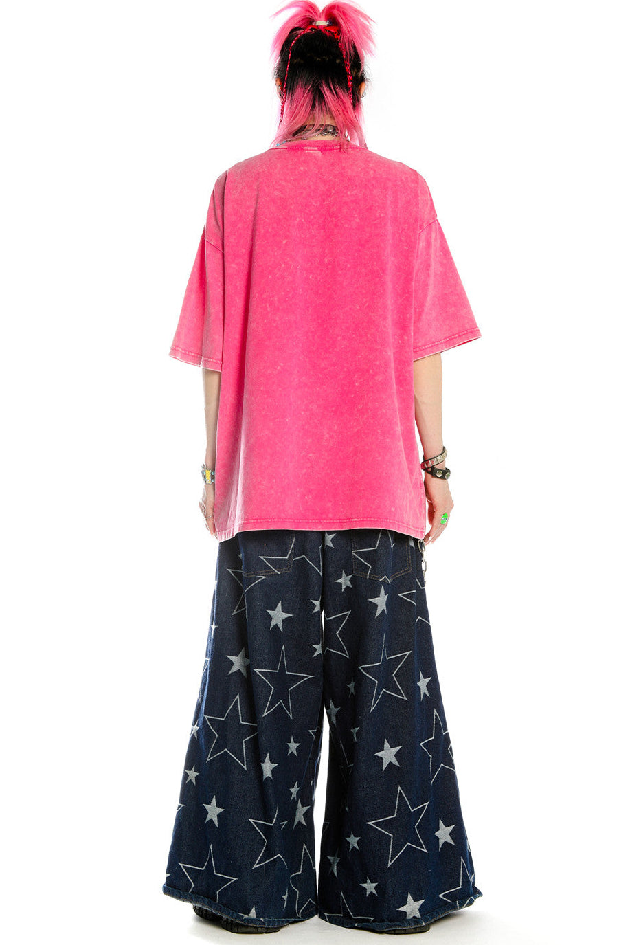 Blusa rosa Barbie Y2K dopamina effetto tintura annodata