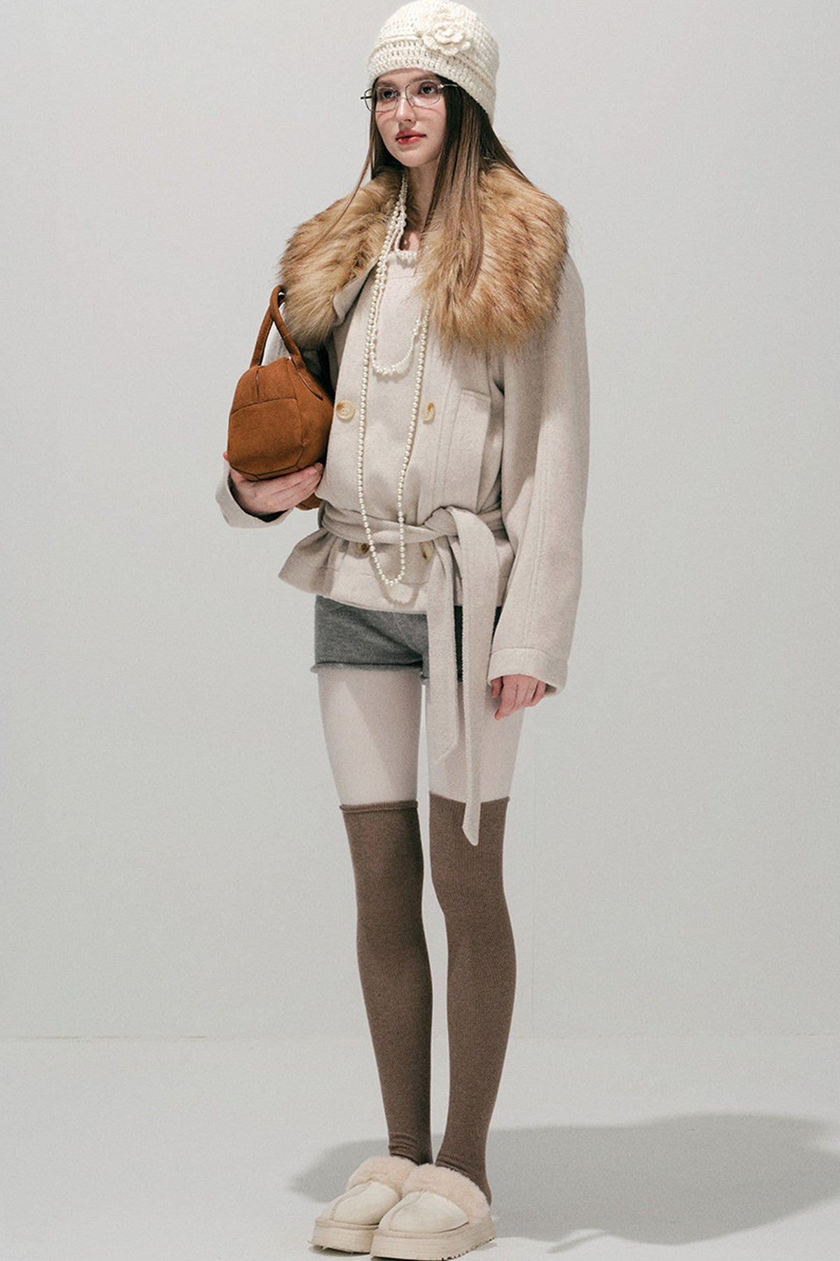 Fur Collar Wool Coat