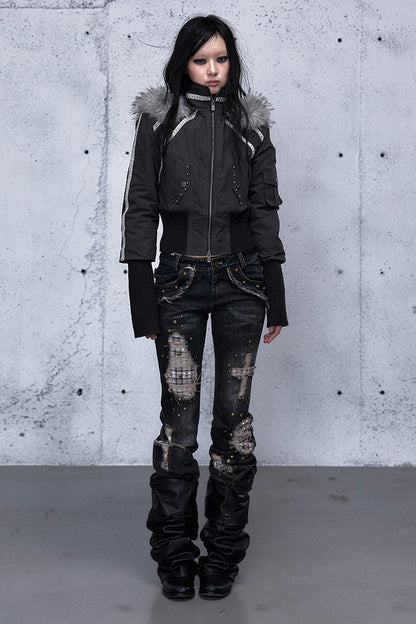 Hooded Fur Collar Parka Outer
