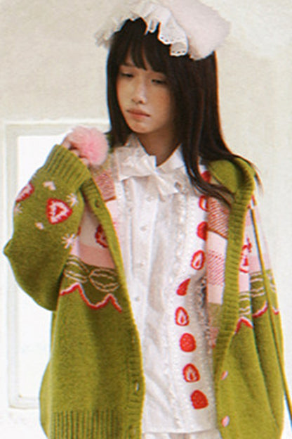 Strawberry Matcha Fair Isle Cardigan