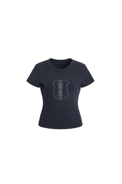 Y2K Rhinestone Cropped T-Shirt
