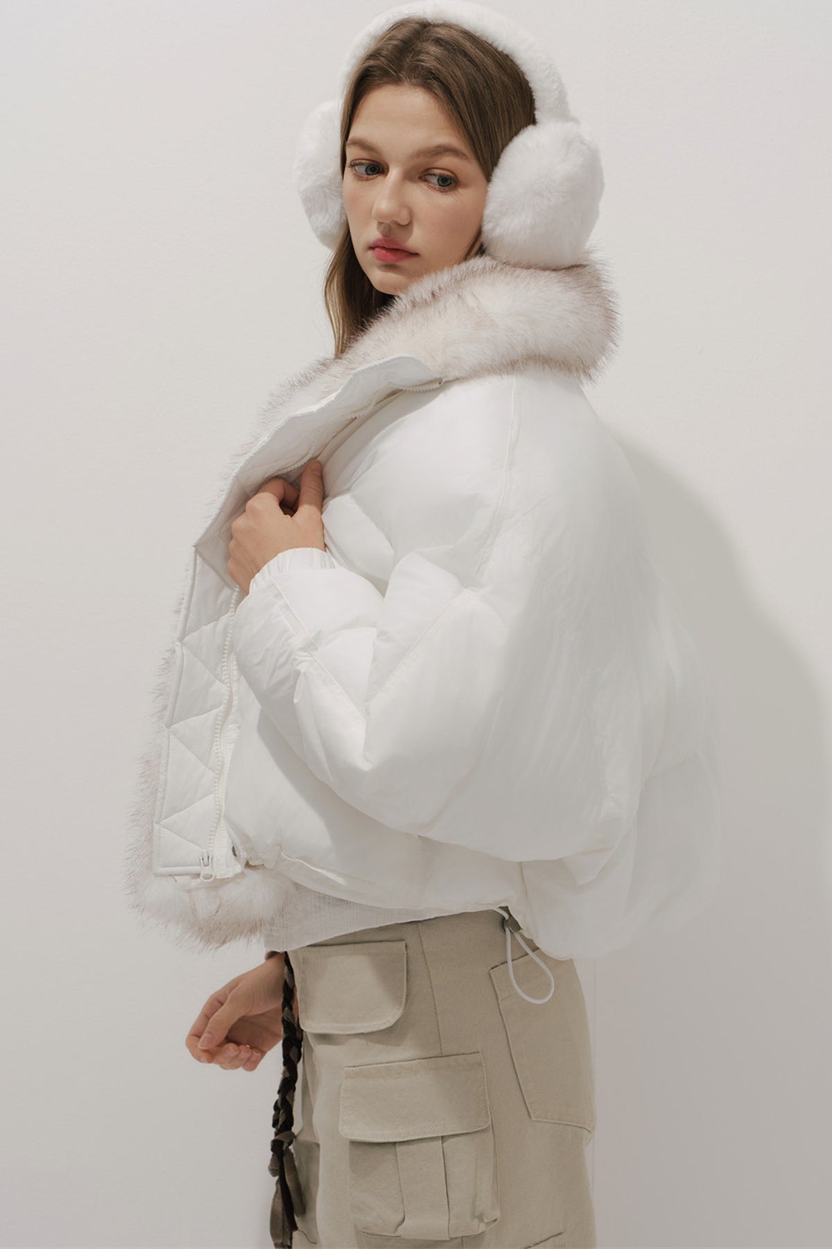 White Cotton Puffer Coat
