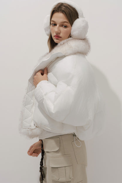 White Cotton Puffer Coat