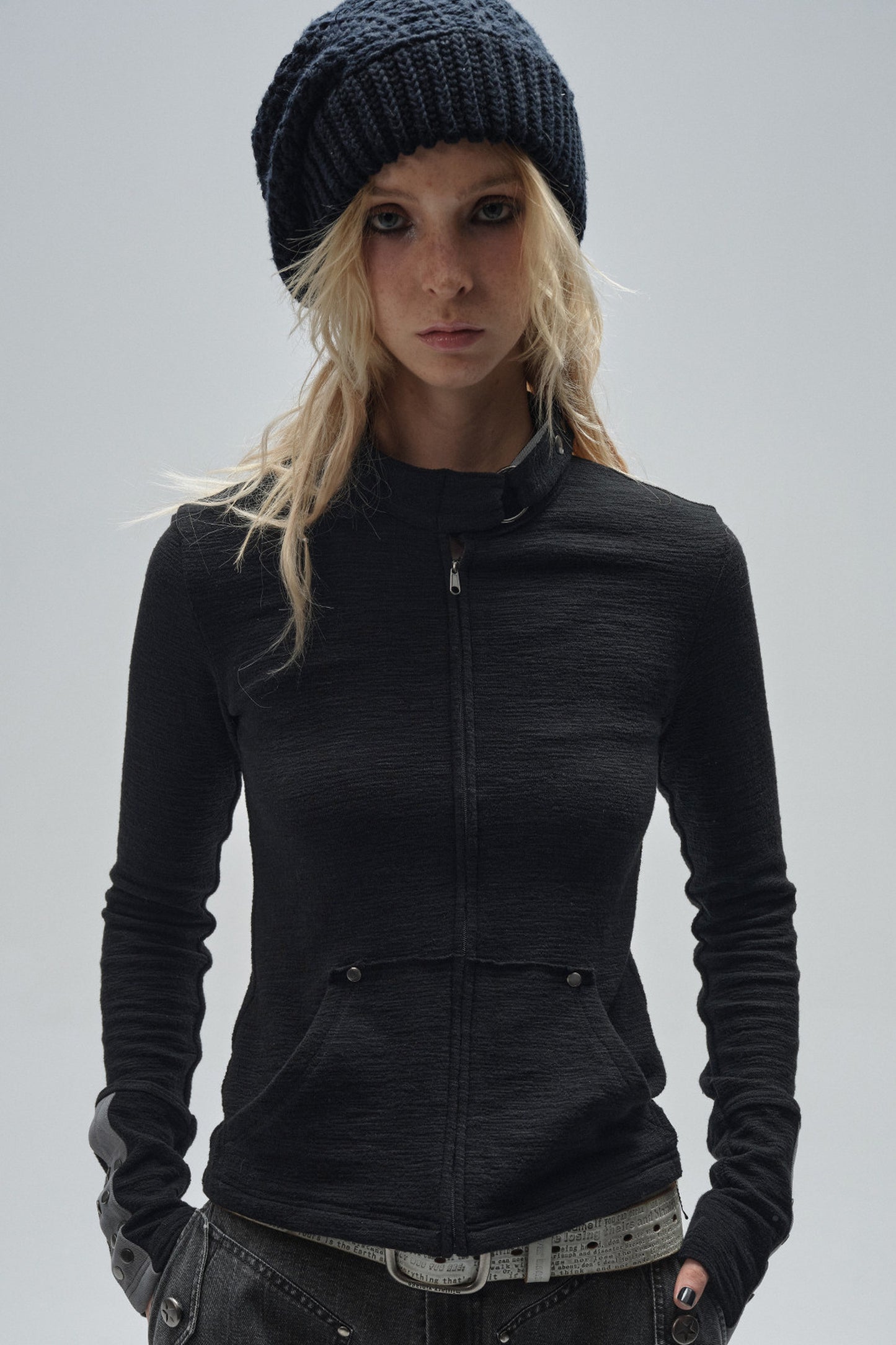 Patchwork Rivet Textured Jacket