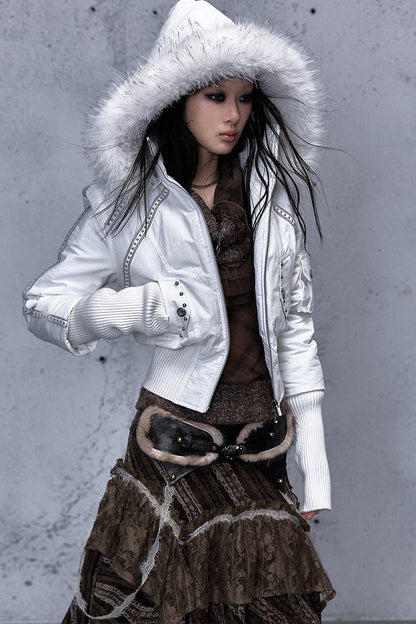 Hooded Fur Collar Parka Outer