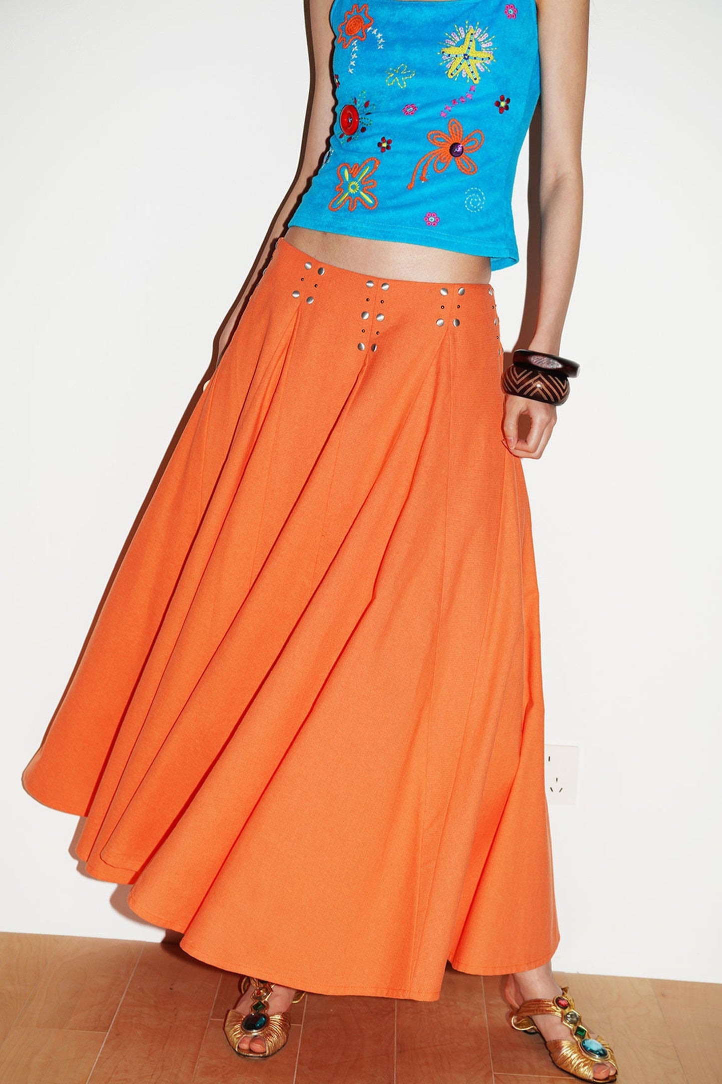 Rhinestone A-Line Skirt