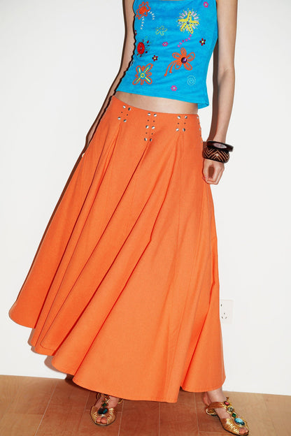 Rhinestone A-Line Skirt