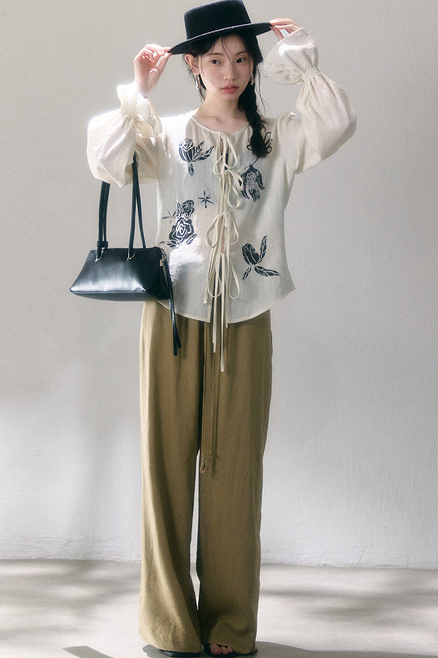 Linen Blend Air Wide-Leg Trousers