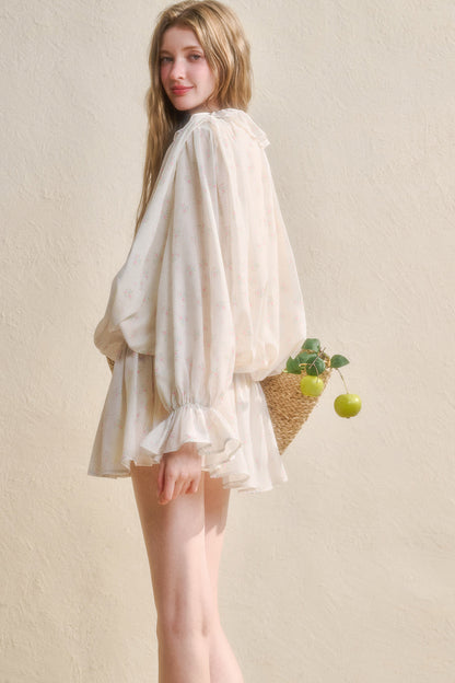 Floral Ruffle Shirt Dress