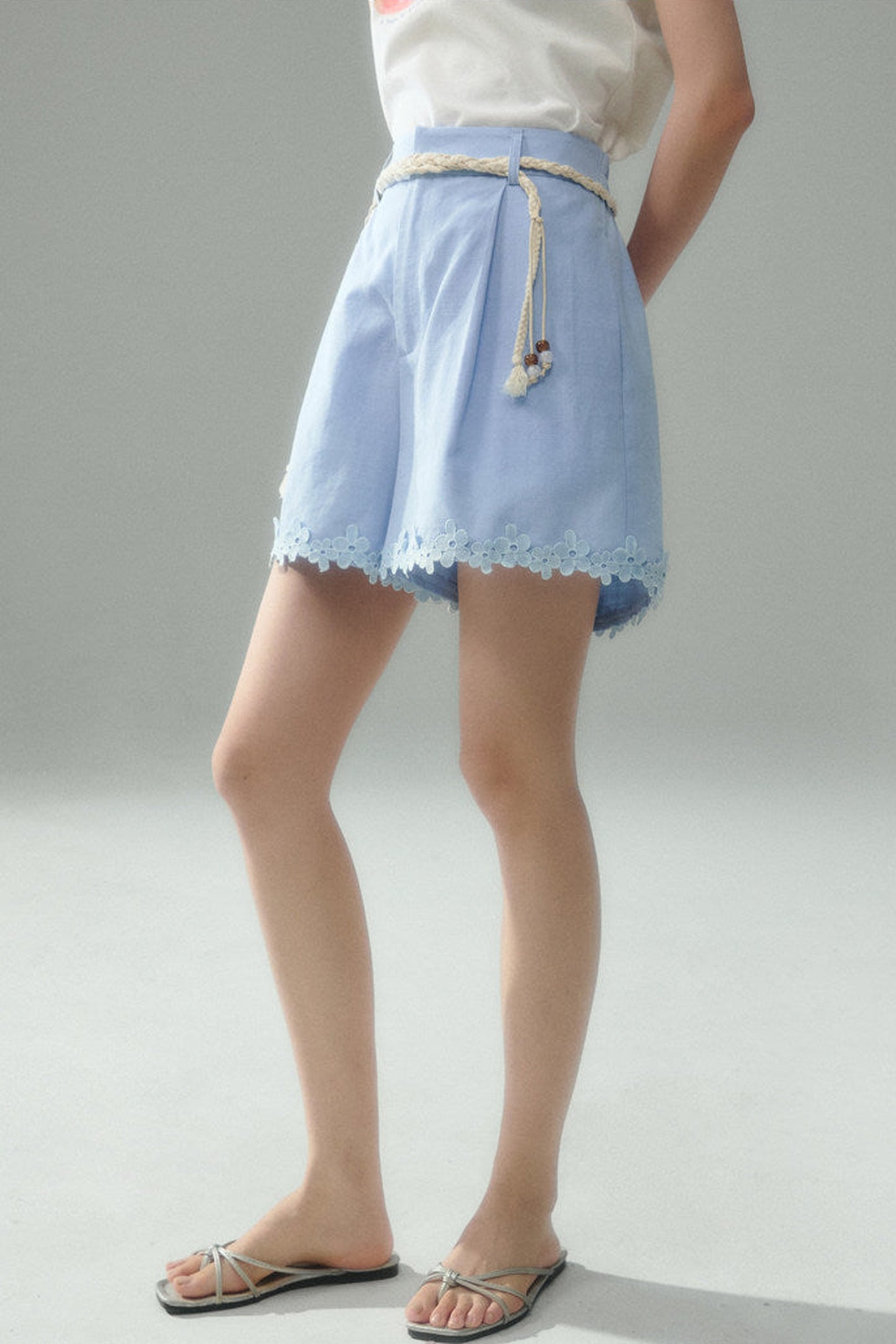Tencel Lace Patchwork Shorts