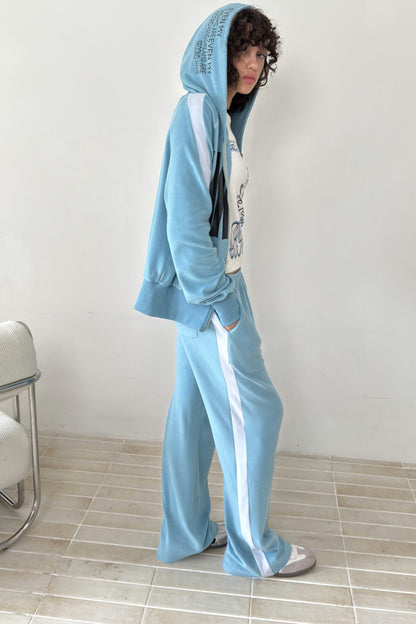 Velvet Texture Color-Block Sweatpants