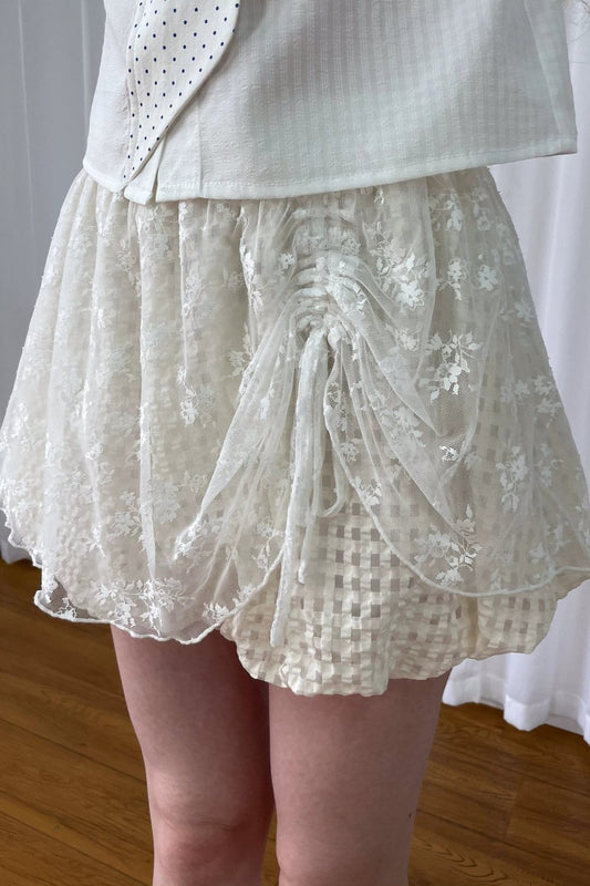 Lace Floral Textured Skirt