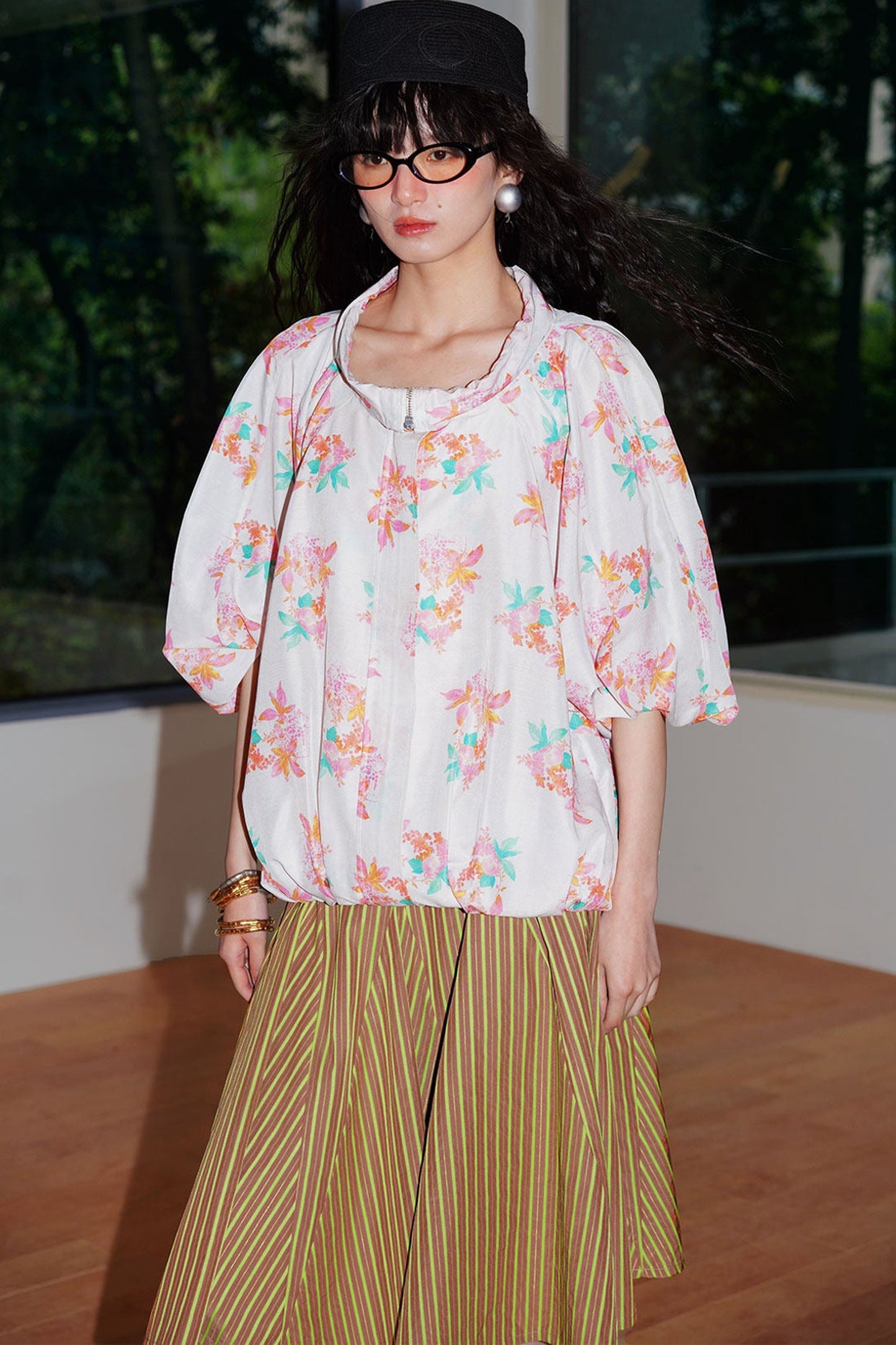 Semi-Sheer Printed Sun Top
