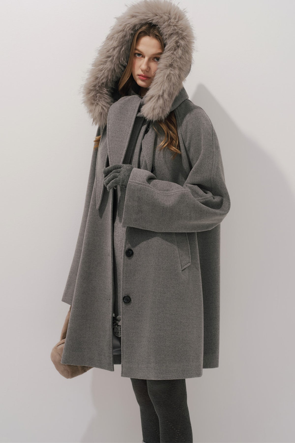 Fur Collar Wool Coat