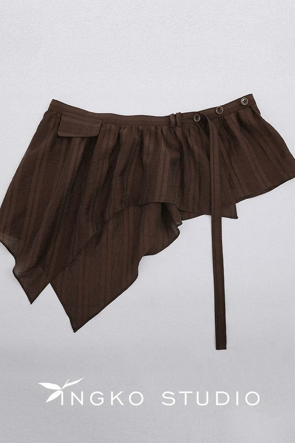 Wild Mist Brown Dark Striped Skirt Curtain