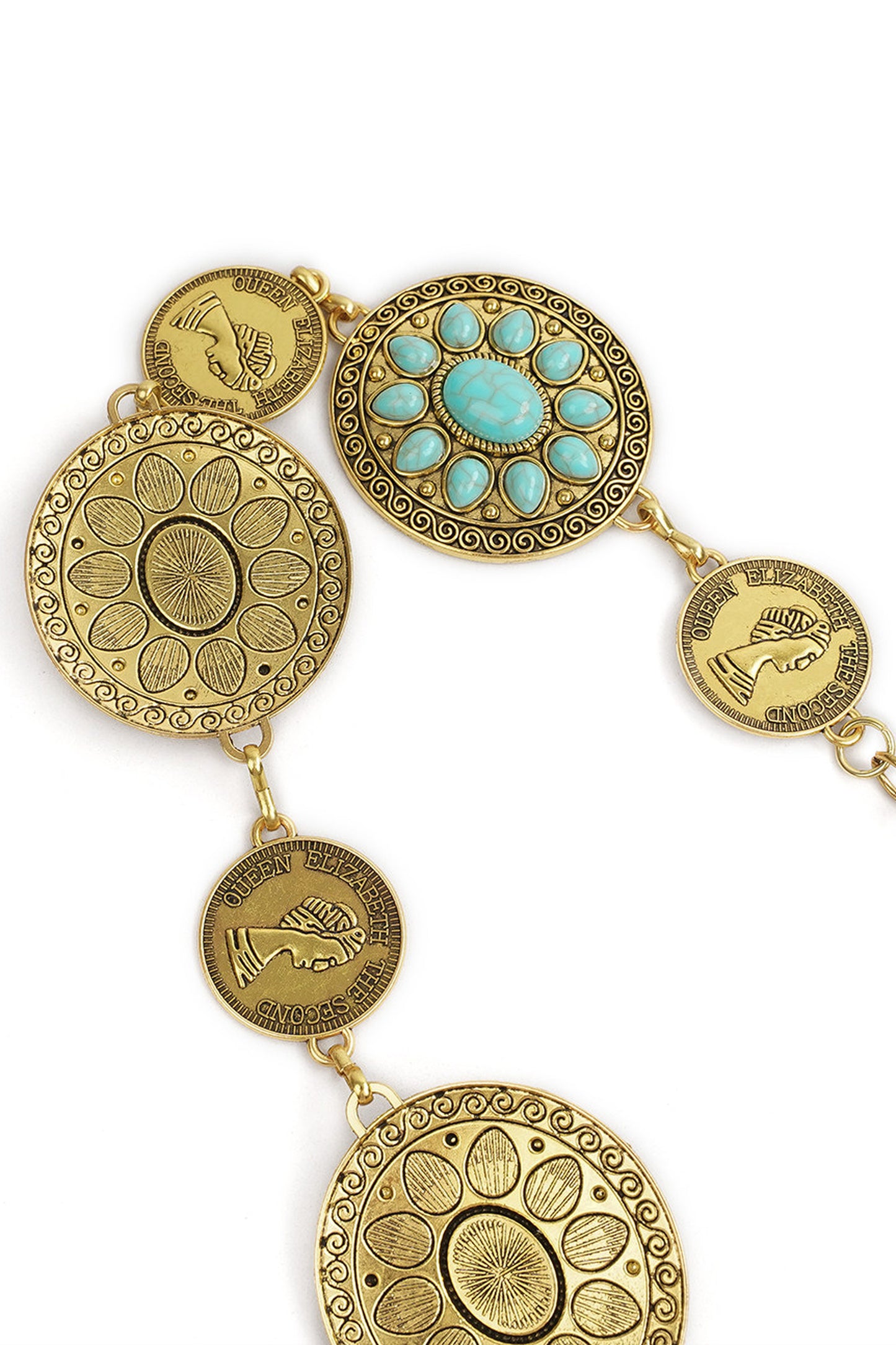 Turquoise Metal Waist Chain