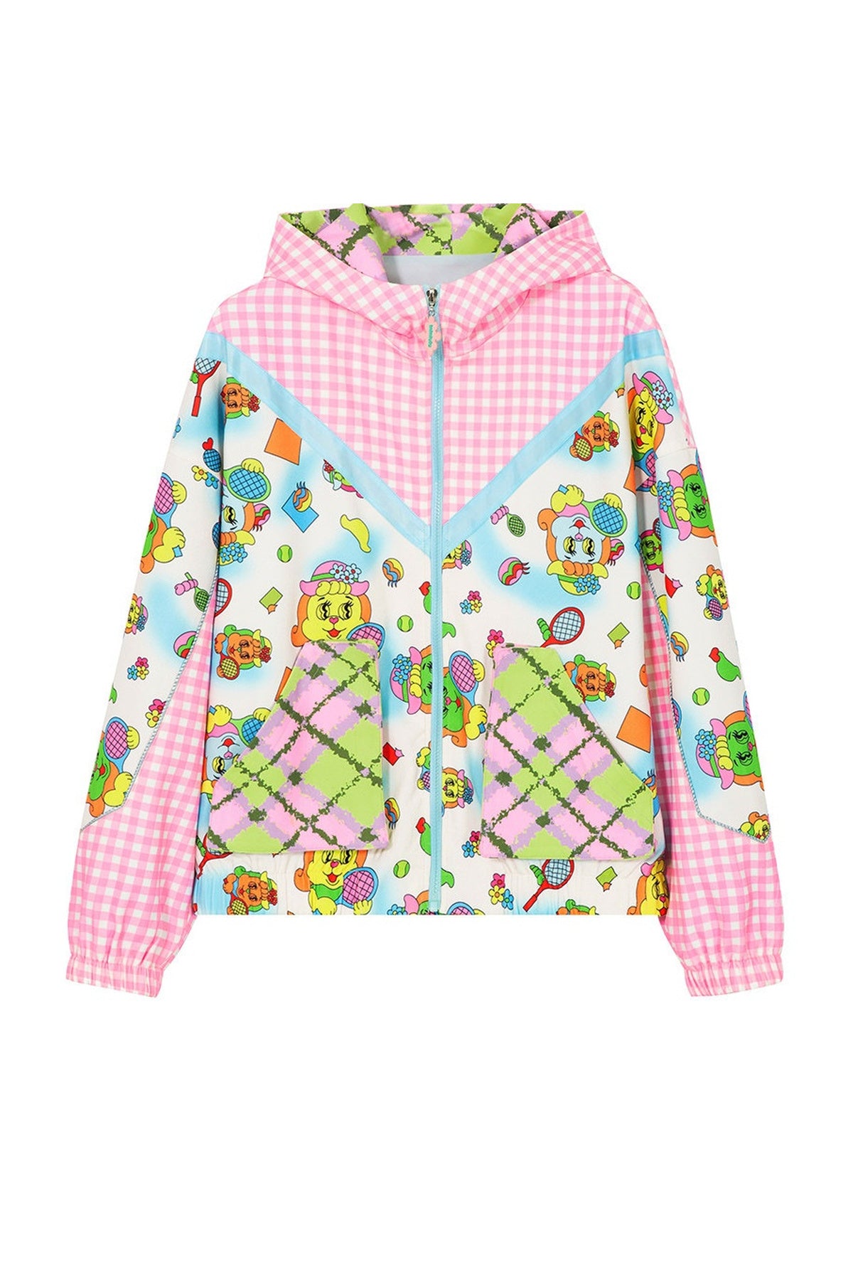 Floral Plaid Animal Hooded Jacket
