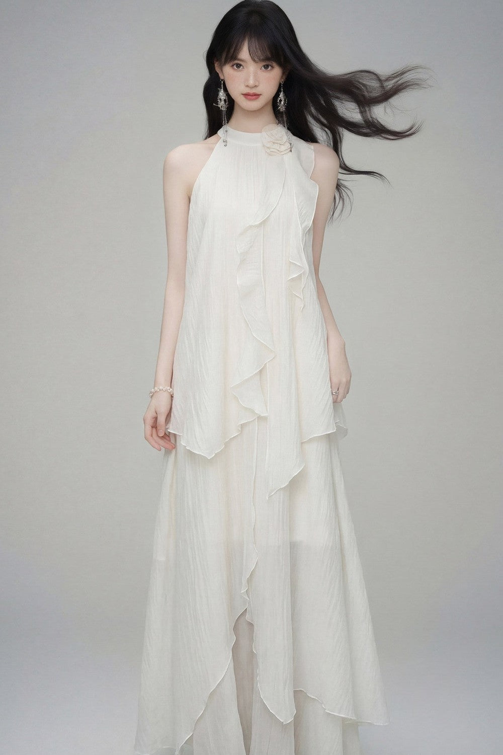 Misty Rose Halter Dress
