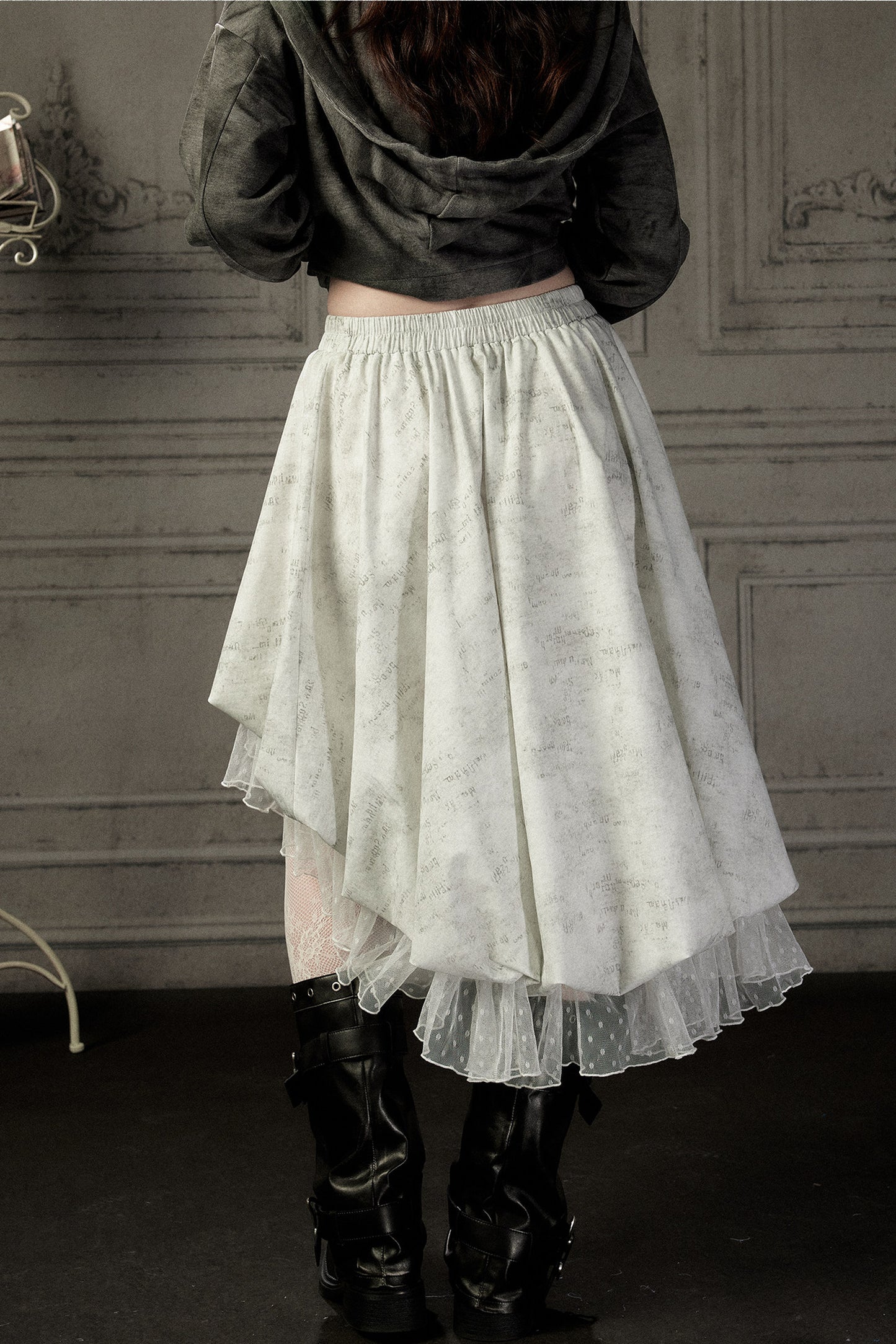Light Lace Asymmetrical Skirt