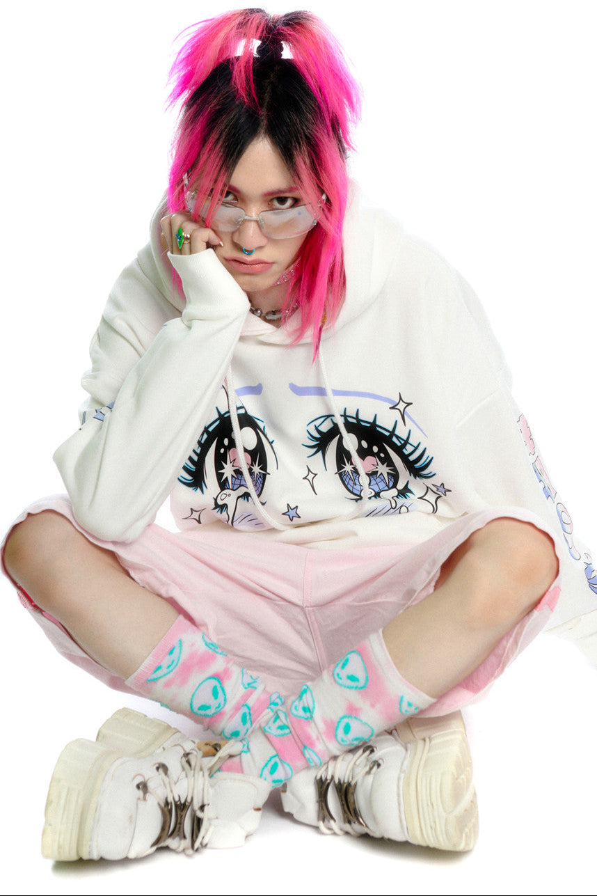 Anime Eye Print Loose Jacket