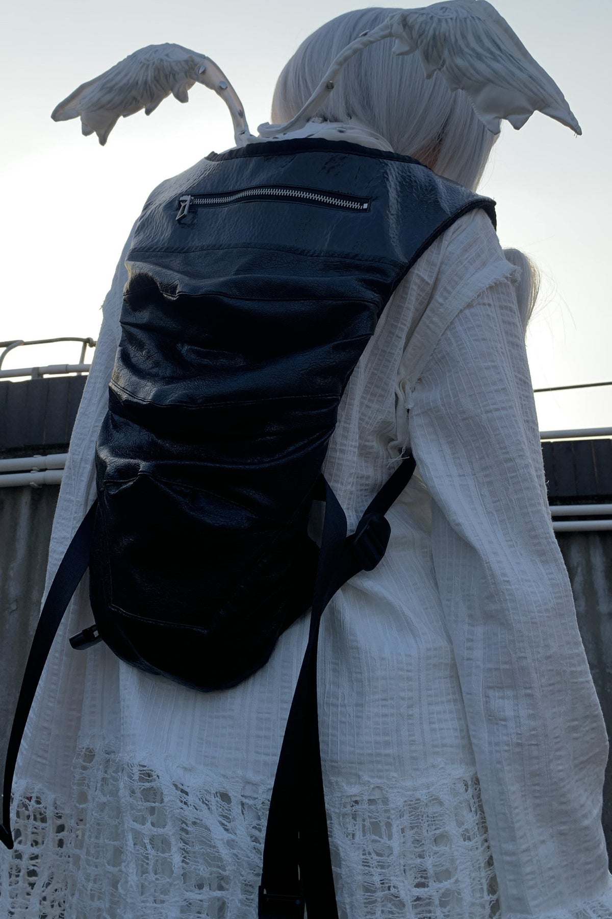 Armor Style Black Backpack