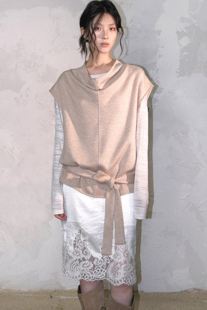 Swing Collar Knitted Vest