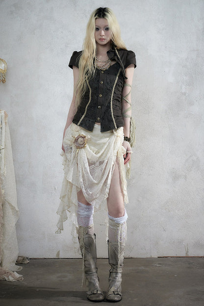 Baroque Asymmetrical Fishtail Skirt