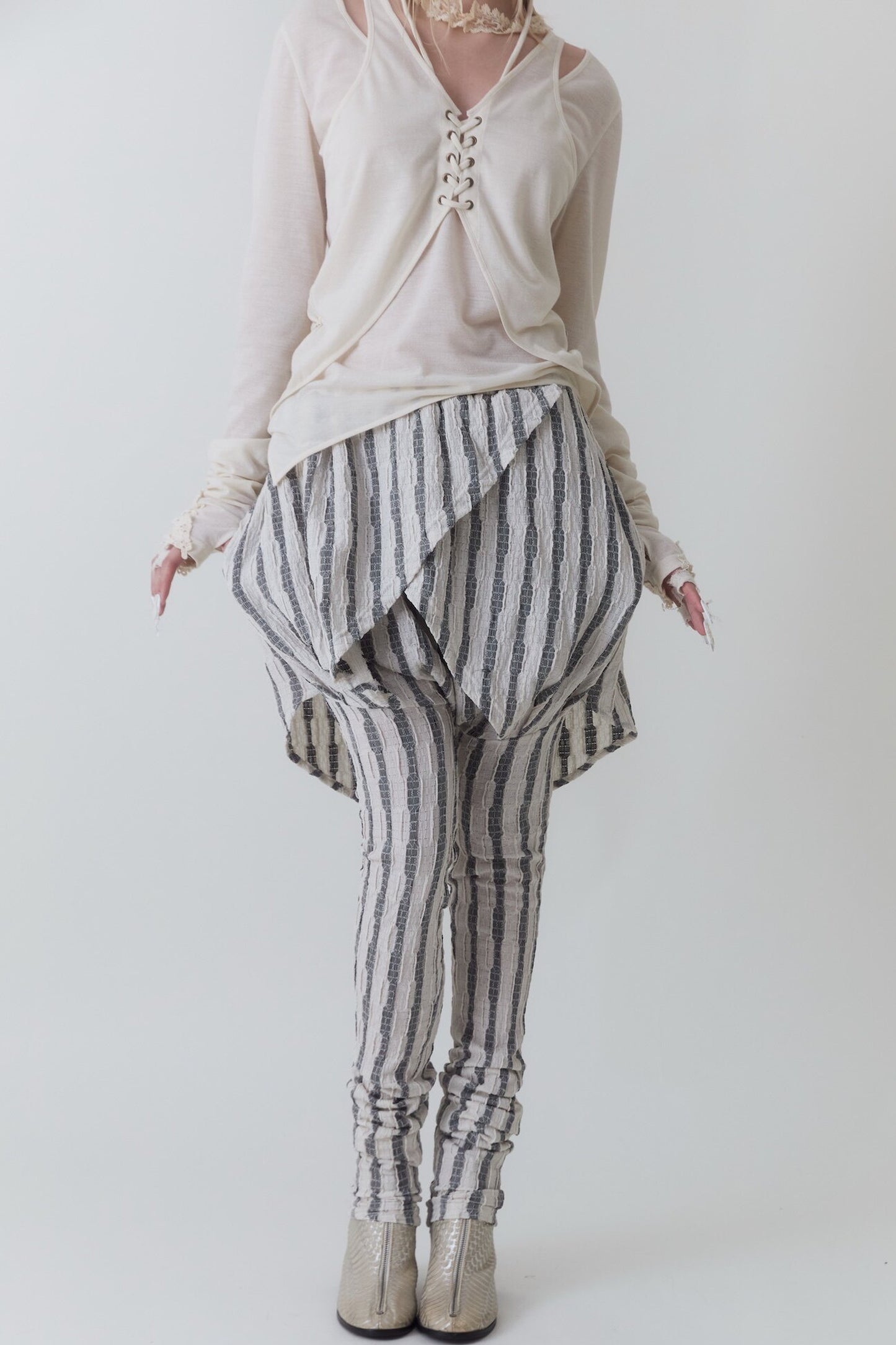 Leggings gonna a righe medievali