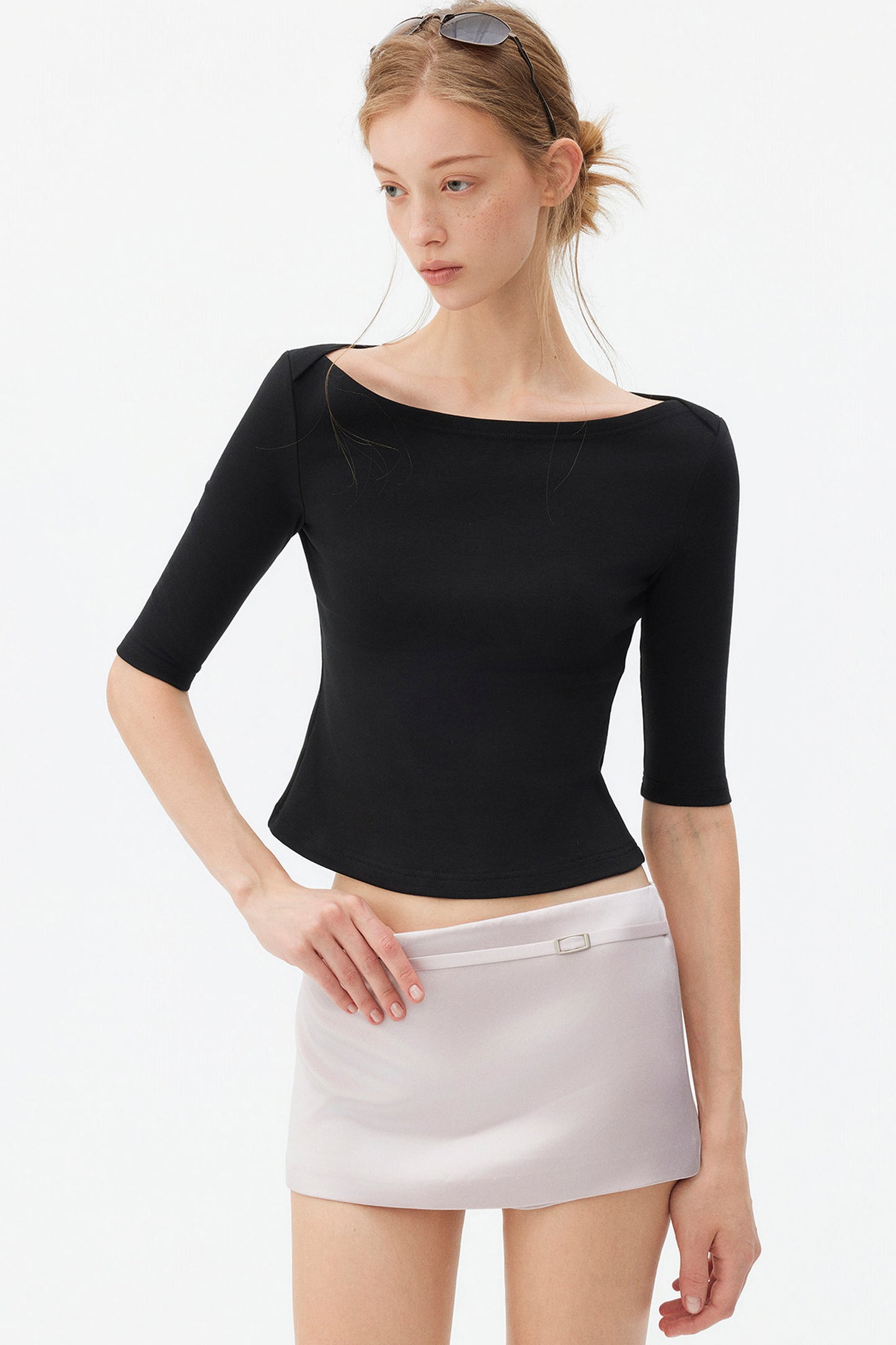 Satin Metallic Lace-Up Skirt