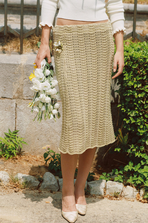 French Pastoral Retro Lazy Simple Knitted Top Set-Up