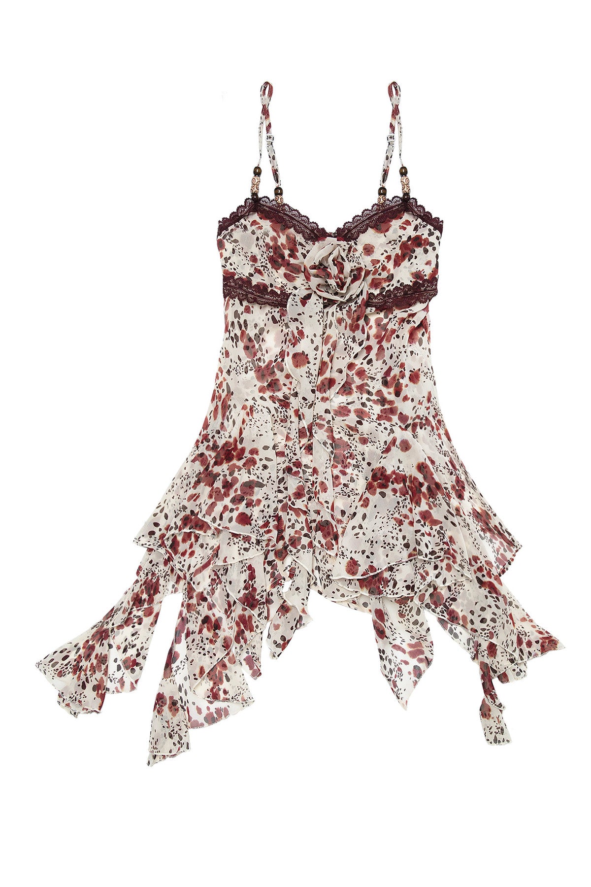 Irregular Floral Leopard Dress